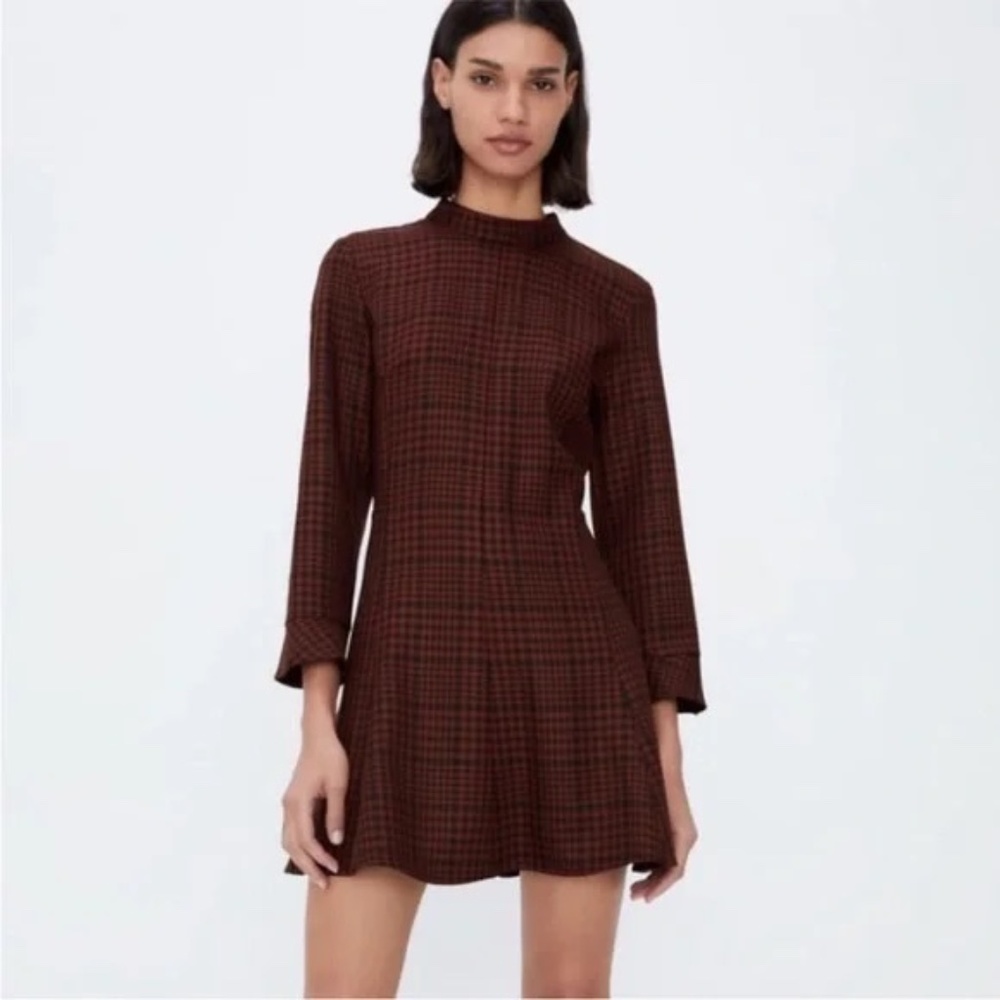 Zara Plaid Dress XS NWT